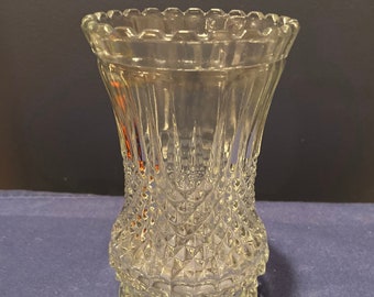 Vintage Oil Lamp Base Clear Cut Glass Vase Lamplight Farms Austria