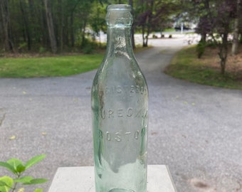 Antique Aqua Tall Pureoxia Boston Soda Bottle - Moxie