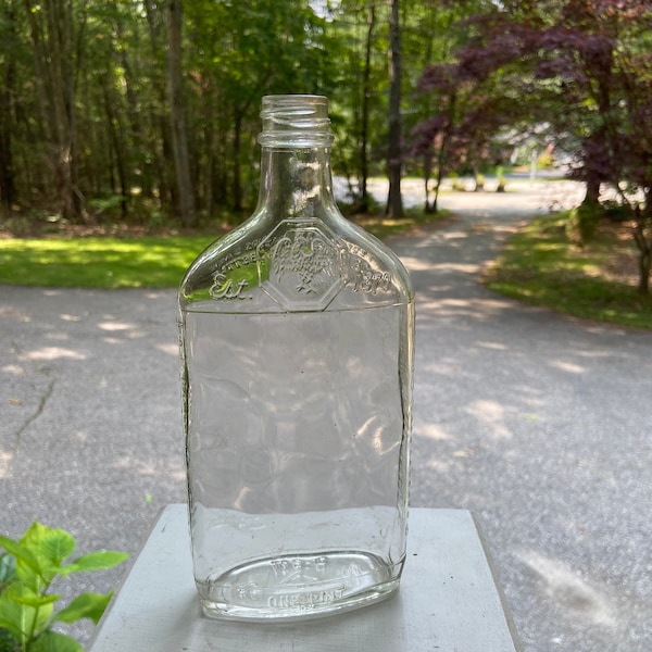 Vintage Liquor Clear Glass Decorative Bottle - Fleischmann's