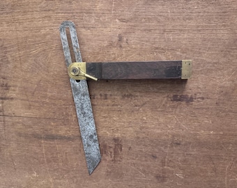 Antique Sliding T Bevel with Rosewood handle and brass edges 10" Blade