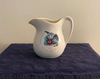 Vintage McCoy GOP Pitcher #365 Republican Committee Nassau County  6.5" USA 1970