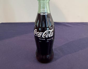 Vintage Coca-Cola Green Glass ACL Label Full 6.5 ounce return for refund