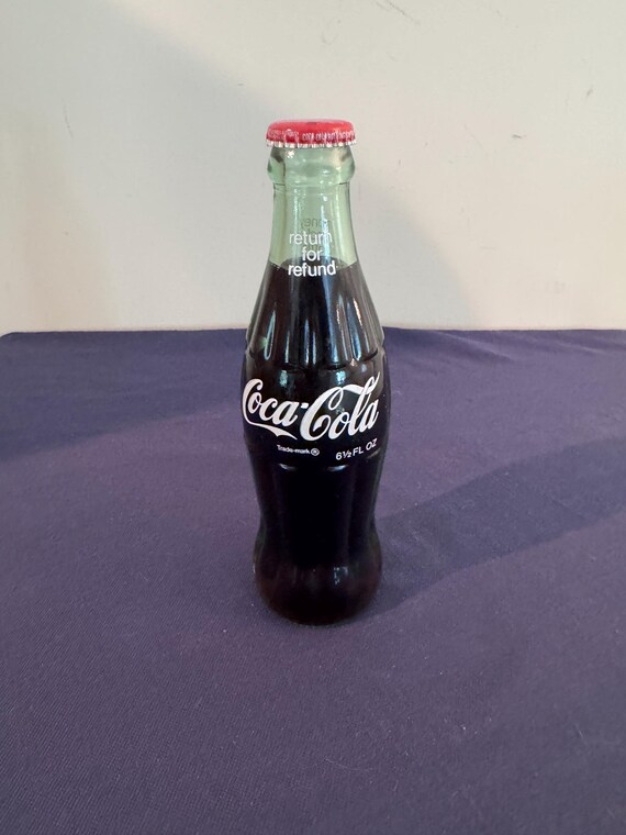 Vintage Coca-cola Green Glass ACL Label Full 6.5 Ounce Return for