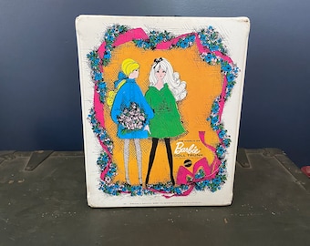 Vintage 1968 Mattel Barbie Doll Trunk Double Sided Case with accessories Great Shape