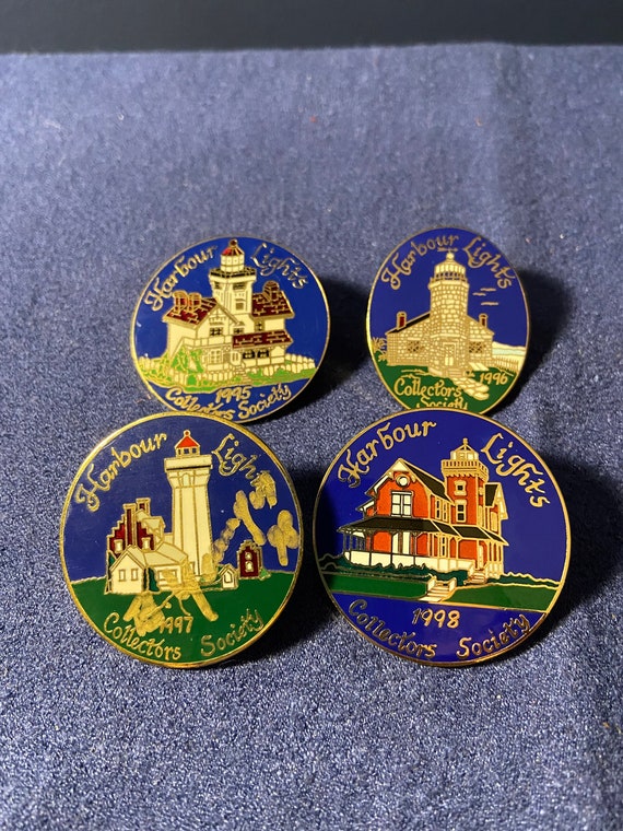 Harbor Lights Collector Society Pins Lot of 4 199… - image 1