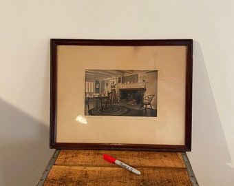 Original Wallace Nutting Signed Platinotype Colored Photograph Printed Signed