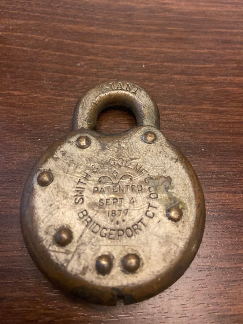 Antique Smith & Egge Mfg Co Giant Brass Padlock Bridgeport CT Etsy