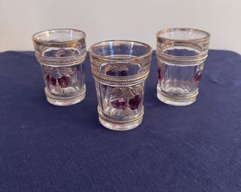 Northwood Glass EAPG Glass Tumblers Set of 3 Ruby Gold Flash