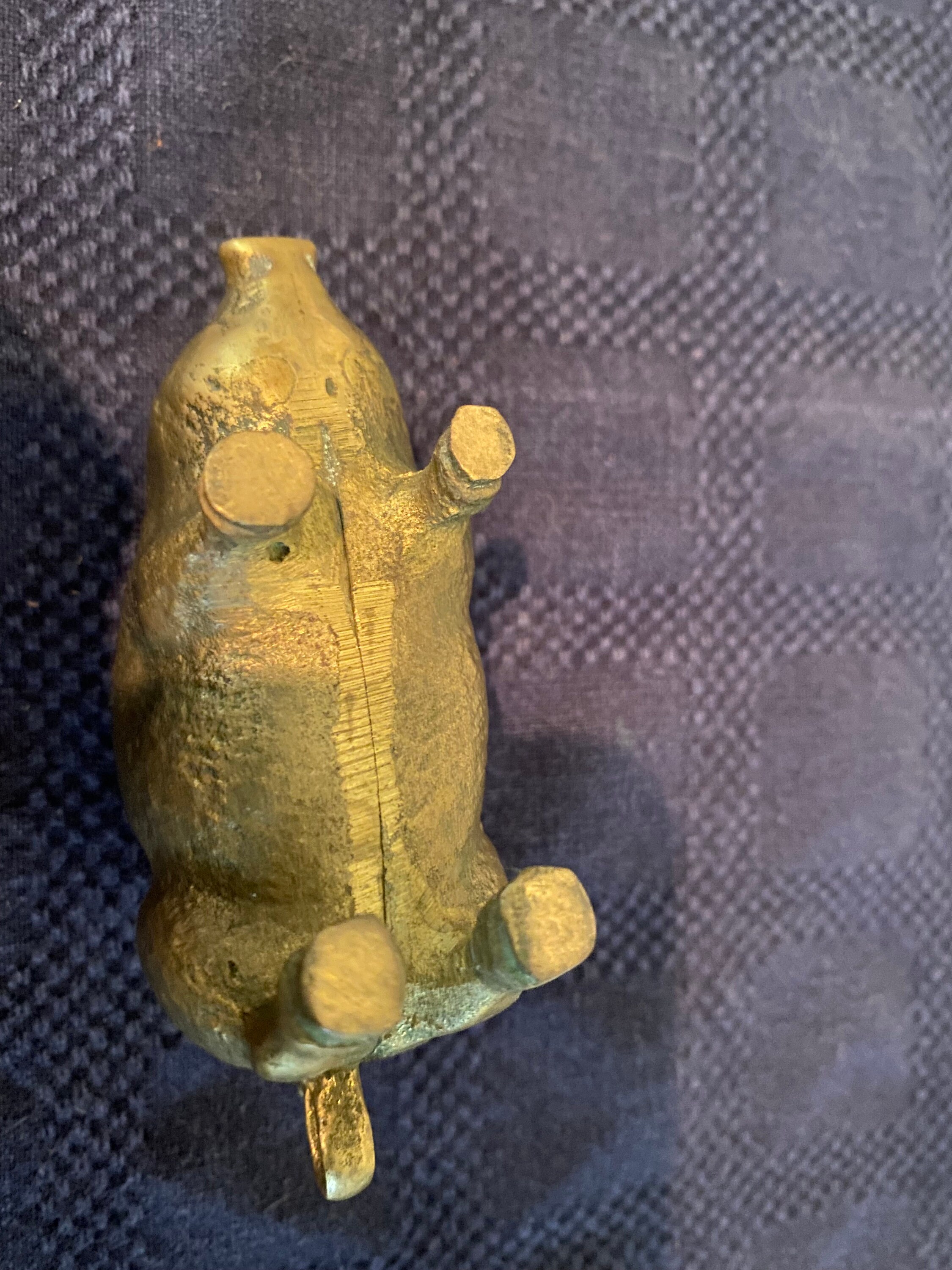 Vintage Brass Pig Figurine Paperweight Collectible Brass Etsy