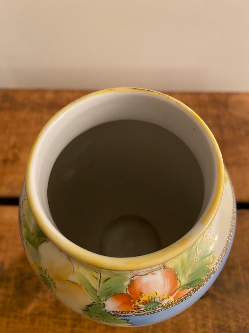 Antique Nippon Hand Painted Vase Gold Beading 7 Seascape - Etsy