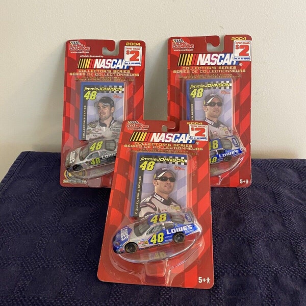 Set of 3 1/64 2004 Racing Champions Collectors Series Jimmie Johnson #48 Lowes