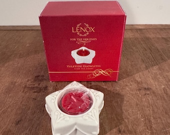Lenox Yuletide Glowlites Star Tea Light in Original packaging, unused