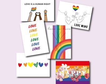 Lot de 3 cartes postales LGBT