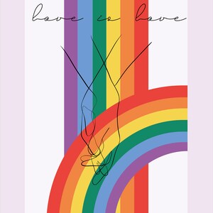 Cartolina "L'amore è amore" | LGBT | Arcobaleno | Giugno Gay Pride | CDS | l'amore è amore | Linea artistica