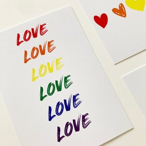 Postkarte  "LOVE" LGBT | Rainbow | Juni gay pride | CSD | love is love