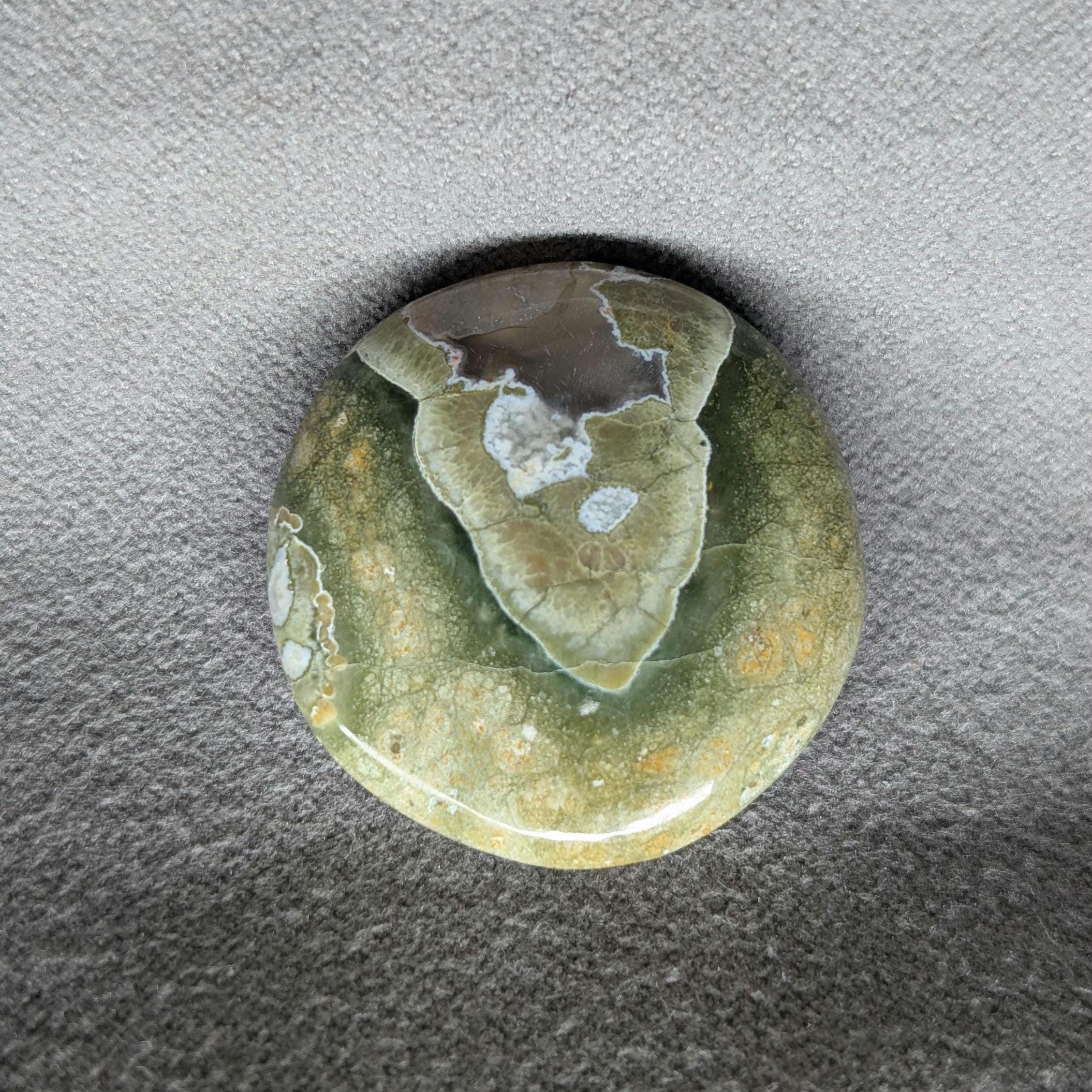 Pyroclastic Rhyolite Green Rainforest Rhyolite Cabochon Natural Green Gemstone for Jewelry Making ...