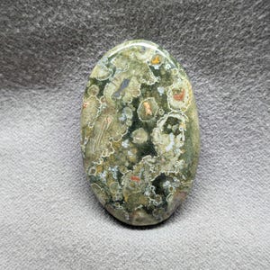 Rainforest Rhyolite Cabochon Natural Green Gemstone for Jewelry Making Polished Oval Crystal Cab Healing Stone DIY Pendant Craft Supplies