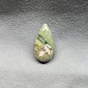 Rainforest Rhyolite Cabochon Natural Green Gemstone for Jewelry Making Polished Pear Crystal Cab Healing Stone DIY Pendant Craft Supplies