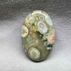 Rainforest Rhyolite Cabochon Natural Green Gemstone for Jewelry Making Polished Oval Crystal Cab Healing Stone DIY Pendant Craft Supplies