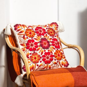 Peruvian embroidered pillow case|Decorative main pillow| Ethnic pillow|Flower pillowcase|Decorative Boho Pillow|Handmade Ethnic Sofa Pillow