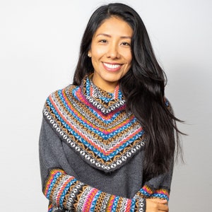 Luxurious Women&#39;s Superfine Alpaca Wool Poncho | cape with Sleeves|Soft and Warm Alpaca |High Neck|Sweater women |Lightweight Hooded Poncho