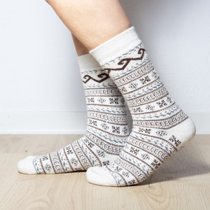 Winter Strümpfe für Damen und Herren |Socken im nordischen Muster aus warmer, weicher Alpakawolle |Weihnachtsgeschenk | Adventsgeschenk