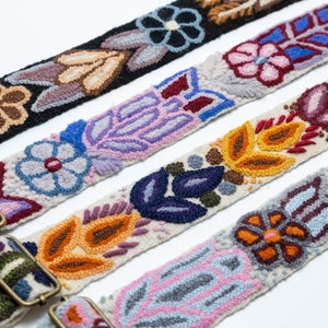 Gestickter verstellbarer Handtaschenriemen | Taschengurt | Kameragurt | Umhängetasche| Peruanische 100% Handarbeit | ethnischen | boho | Geschenk für sie