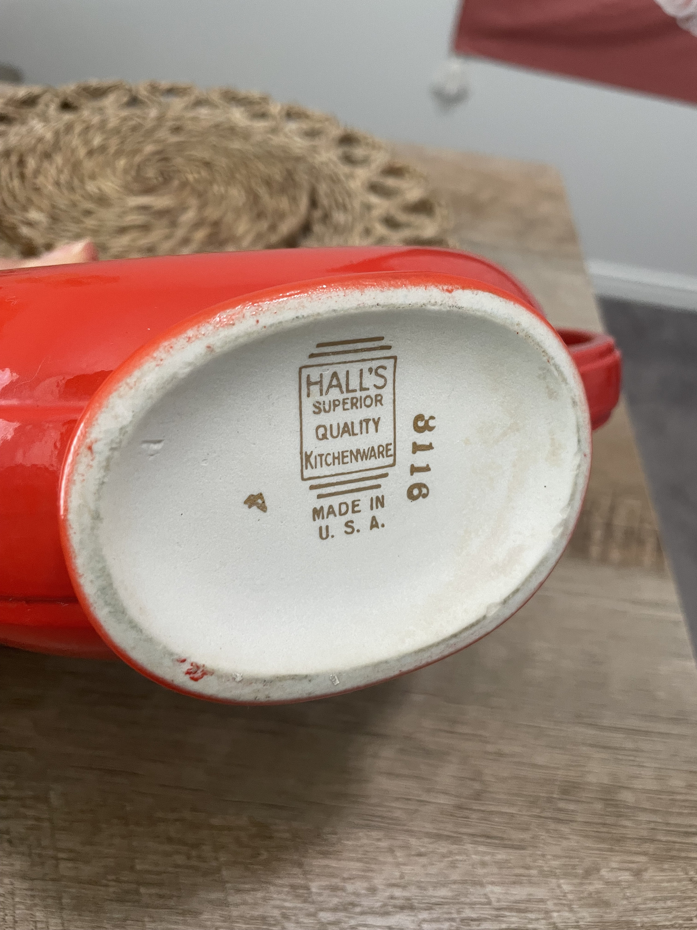 Unique Art Deco Chinese Red Doughnut Pottery Tea Pot by Halls Superior