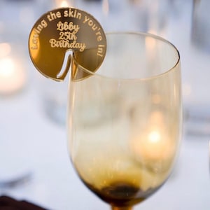Mirrored Acrylic Drink Tags for wedding, party, birthday, events; laser cut. Made In USA! Fast shipping! 3-5 days!