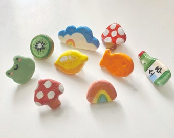 photo Things To Make With Clay Aesthetic clay pins etsy