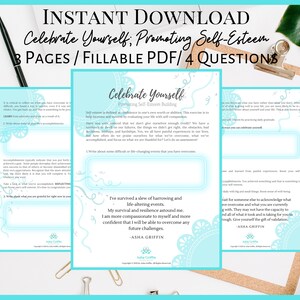 Celebrate Yourself: Promoting Self-Esteem Building/Worksheet; Counseling, Mental Health, Self-Esteem, Self-Confidence, Accomplishments