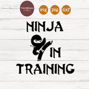 Ninja In Training | SVG, PNG, DXF Silhouette Cameo and Cricut Files, Cut File