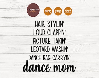 Maman danse | SVG, PNG, DXF Silhouette Cameo et Cricut Fichiers, Fichier coupé