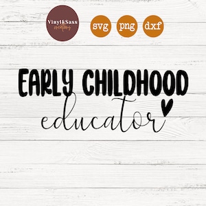 Éducatrice de la petite enfance |ce-ci| SVG, PNG, DXF Silhouette Cameo et Cricut Fichiers, Fichier coupé