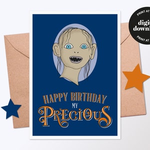 印刷可能な誕生日カード | ロード オブ ザ リング | ゴラム、スメアゴル | LOTR | 私の大切な人 | 誕生日おめでとう | 面白いカード