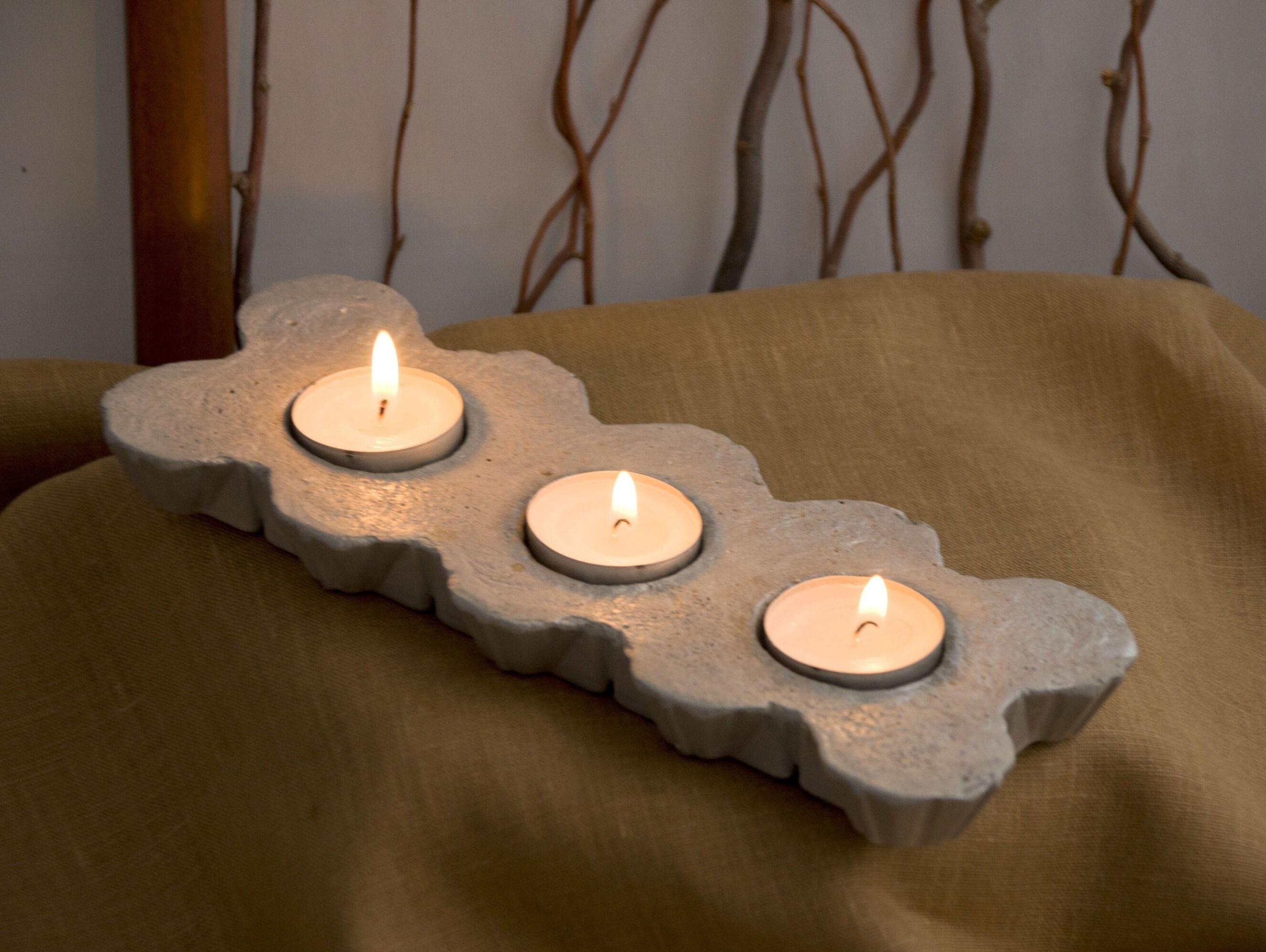 Candelabros de hormigón estilo loft / soporte de vela de luz | Etsy