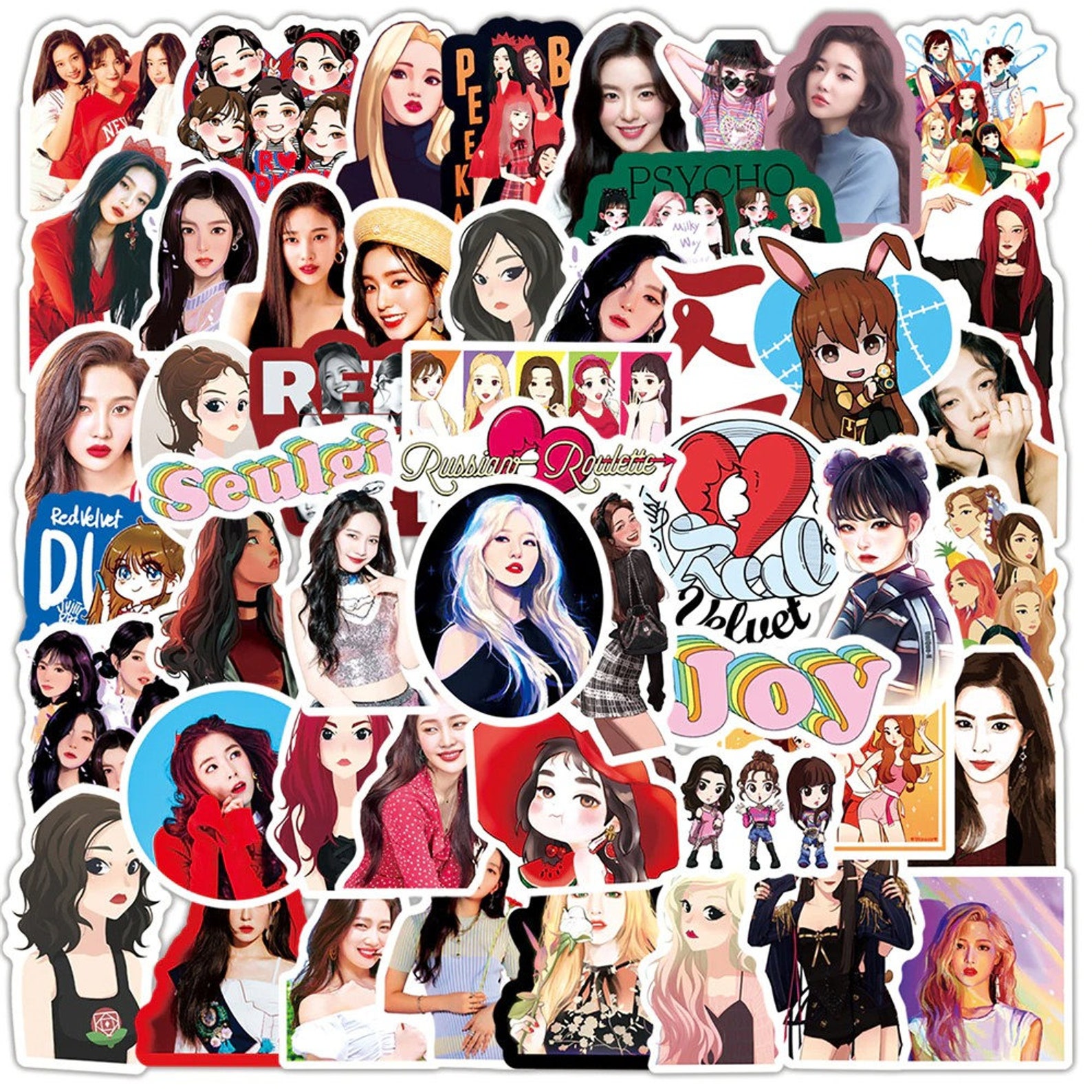 50pcs Kpop Red Velvet Stickers Pack Kawaii Waterproof High | Etsy