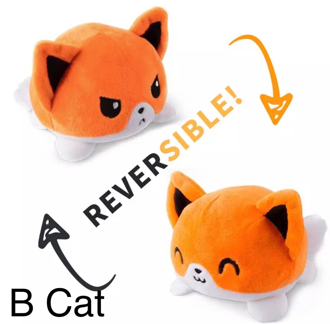 Reversible Cute Plush Reversible Mood Plush Plushie Plush Etsy