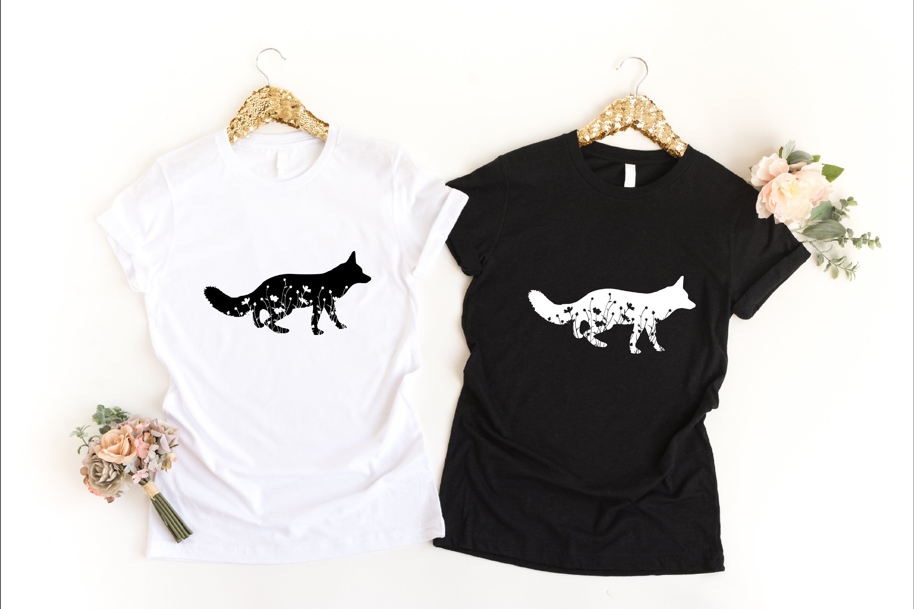 Floral Fox Shirt Gift for Fox Lover 