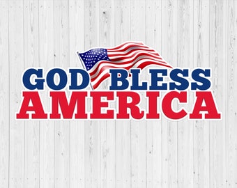 American Flag God Bless America Sticker SP-20 American Flag God Bless America Sticker SP-20