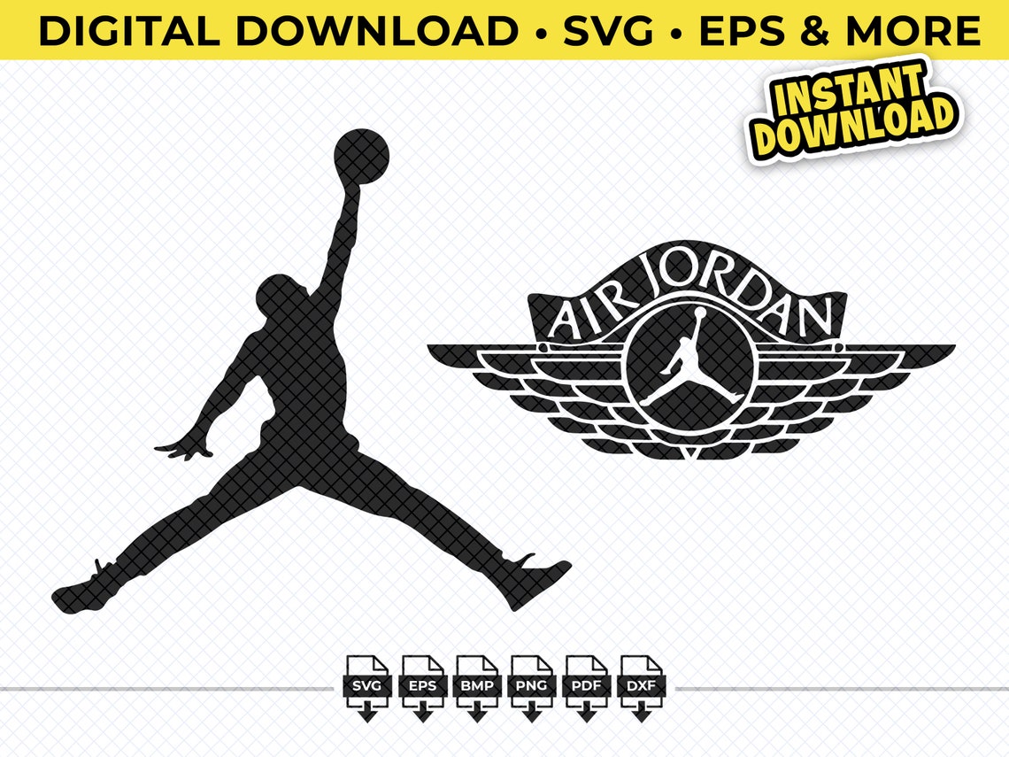 Air Jordan Logo SVG Clipart EPS PNG Pdf Bmp Dxf Cutting | Etsy