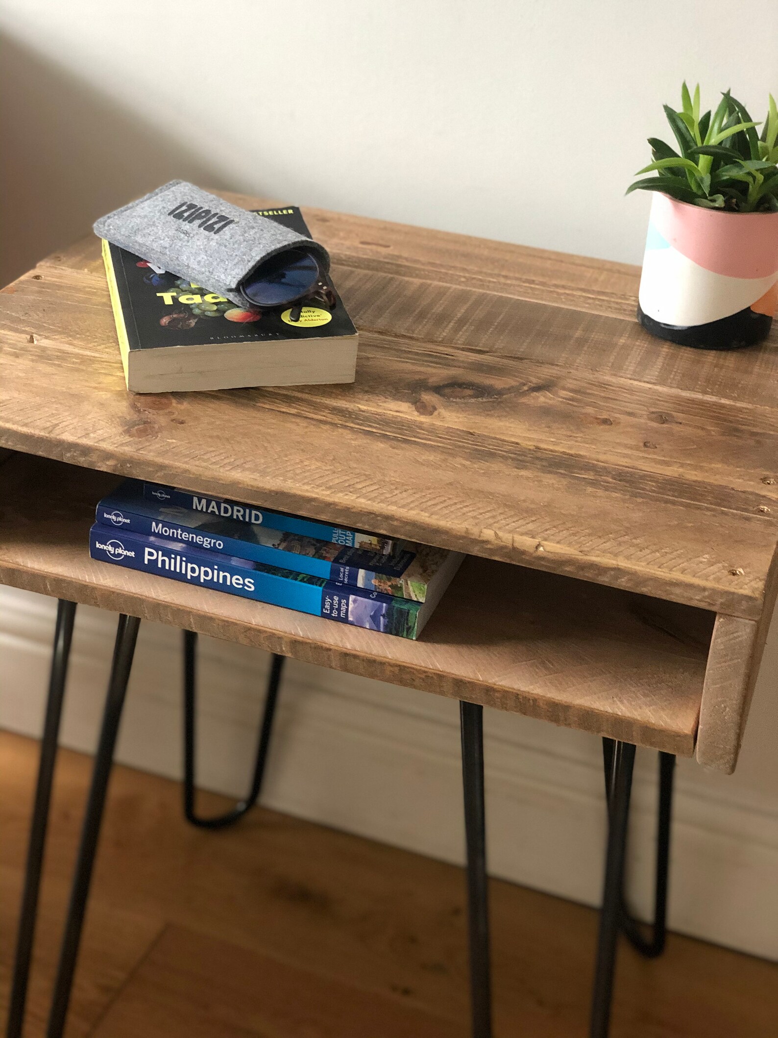 Handmade Rustic Side / Bedside Table with storage Upcycled Etsy