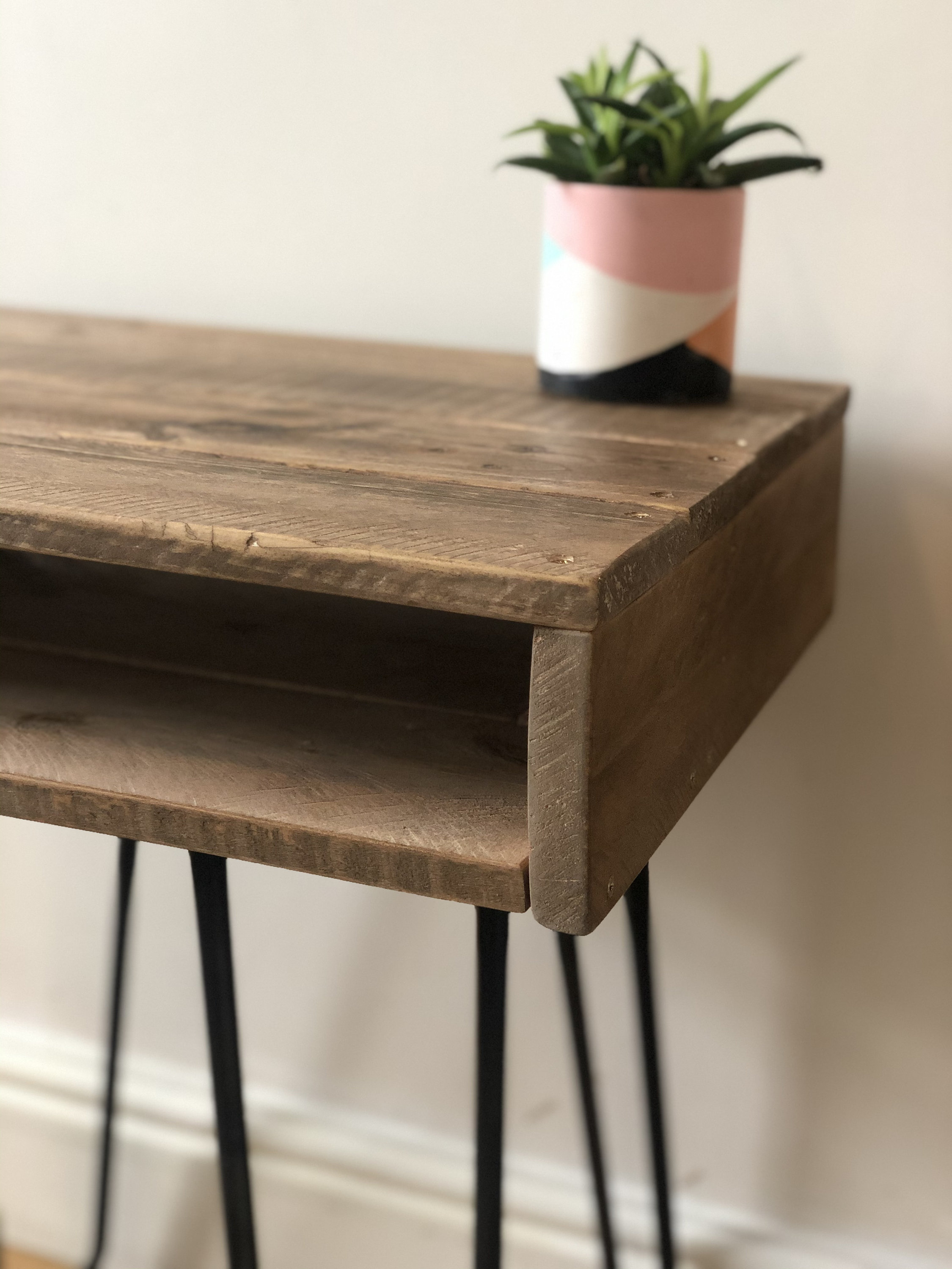 Handmade Rustic Side / Bedside Table with storage Upcycled Etsy