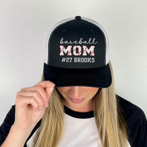 Custom Embroidered Hat Baseball Mom Hat Baseball Mama Hat Custom Trucker Hat for Mom Baseball Hat Baseball Mom Gifts Baseball Mama Gift