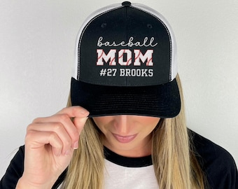 Custom Embroidered Hat Baseball Mom Hat Baseball Mama Hat Custom Trucker Hat for Mom Baseball Hat Baseball Mom Gifts Baseball Mama Gift