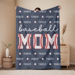 Baseball Mom Blanket Custom Blanket Name Blanket Mom Gift Personalized Blanket Personalized Gift for Mom Baseball Blanket Baseball Game Day