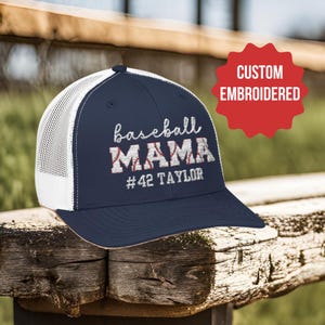Custom Embroidered Hat Baseball Mama Hat Baseball Mom Hat Custom Trucker Hat for Mom Baseball Hat Baseball Mom Gifts Baseball Mama Gift