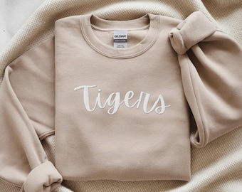 Embroidered Team Name Sweatshirt Custom Mascot Sweatshirt Custom Varsity Sweatshirt School Team School Spirit Sweatshirt Christmas Gift Idea