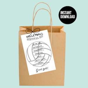 Instant Download Volleyball Team Gift Tag Printable Volleyball Survival Kit Gift for Volleyball Team Printable Tag Team Survival Kit Bag Tag