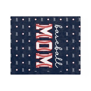Baseball Mom Blanket Custom Blanket Name Blanket Mom Gift Personalized Blanket Personalized Gift for Mom Baseball Blanket Baseball Game Day